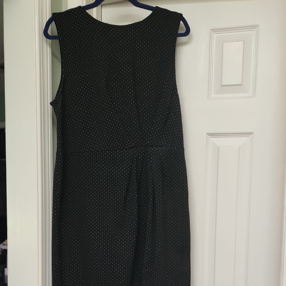 Banana Republic Black and White Textured Polka Dot Sheath Dress